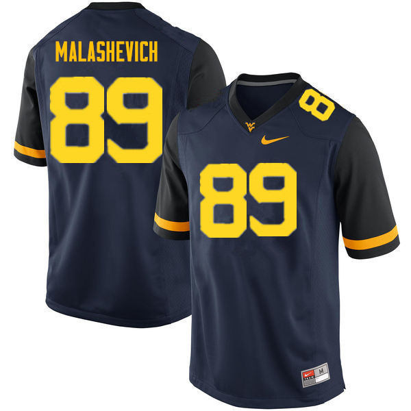 NCAA Men's Graeson Malashevich West Virginia Mountaineers Navy #89 Nike Stitched Football College Authentic Jersey ZG23H00FM